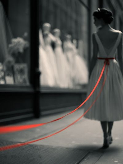 Red Ribbon Fashion Photography Poster.