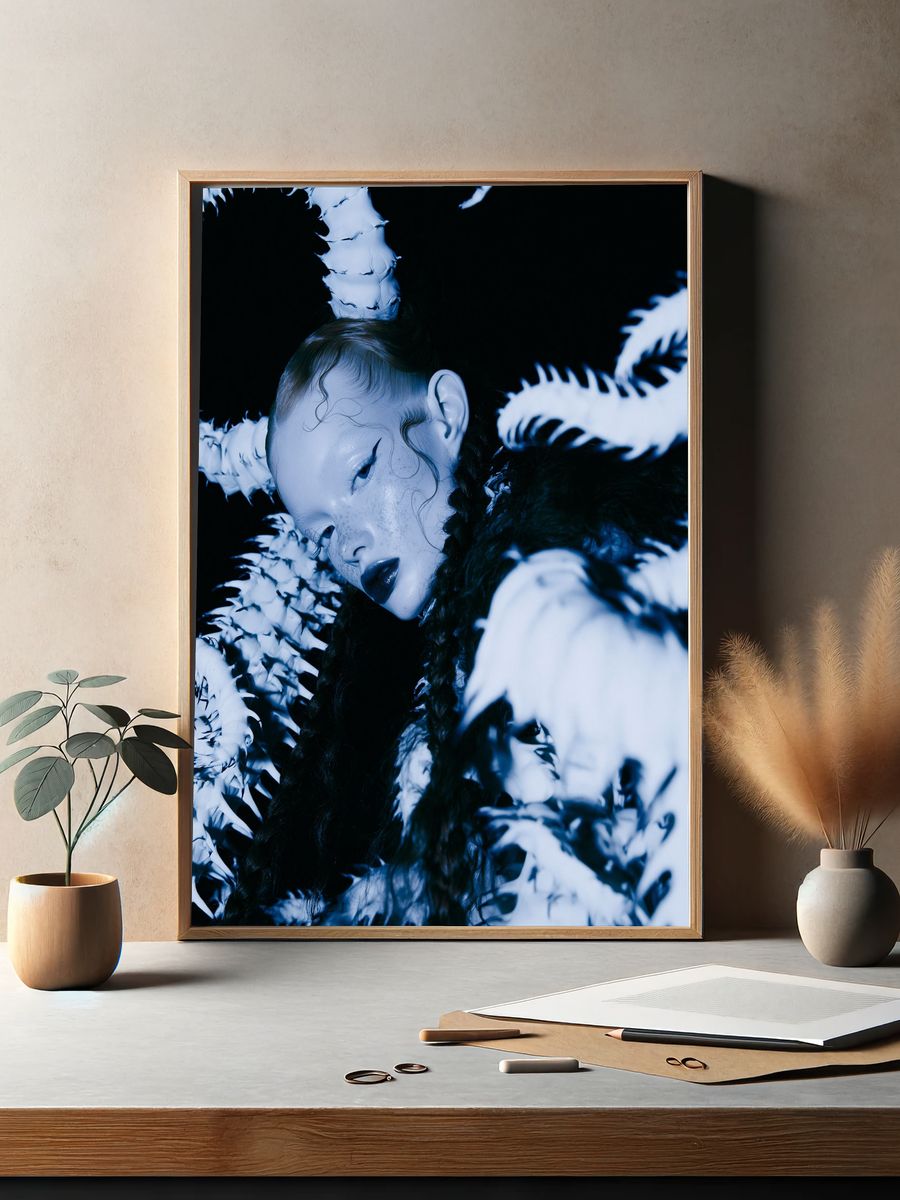 Blue Portrait Fashion Poster. — room view 2