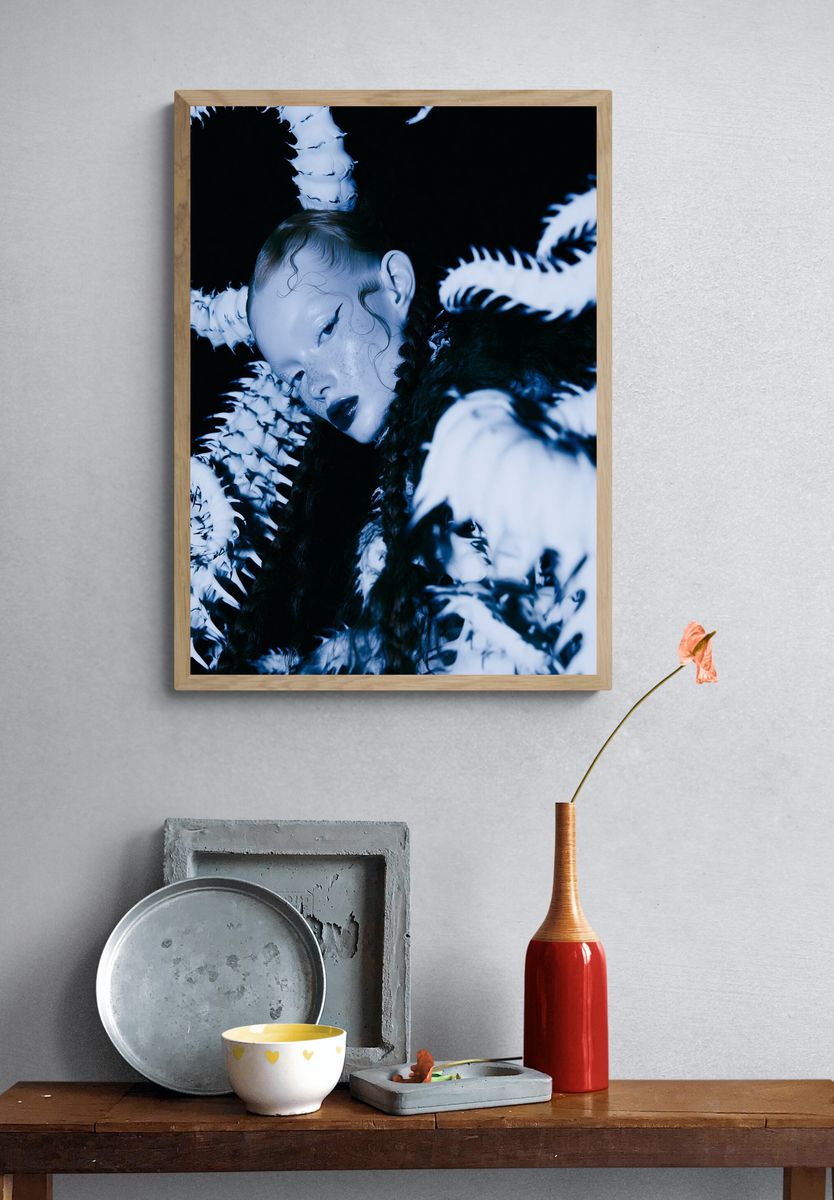 Blue Portrait Fashion Poster. — room view 3