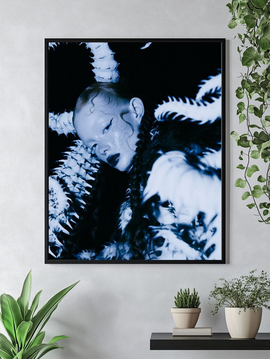 Blue Portrait Fashion Poster. — room view 4