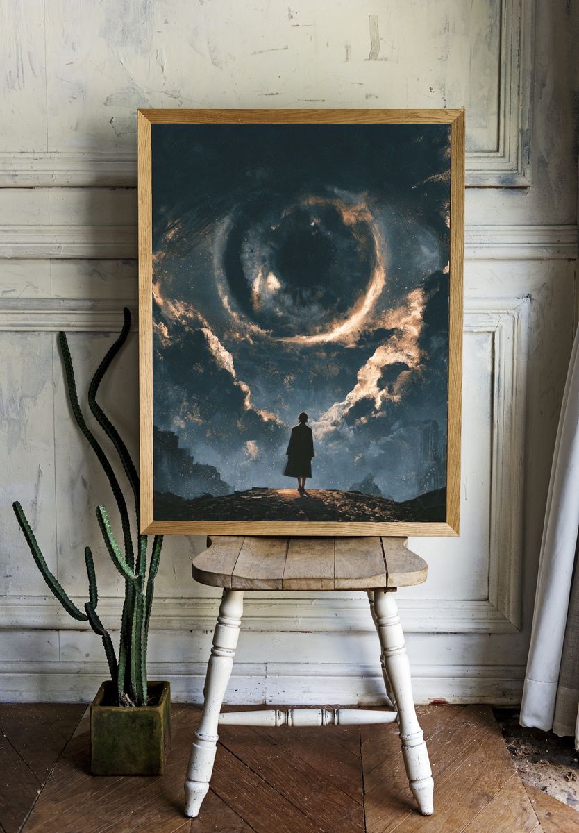 Celestial Portal Surrealism Print. — room view 1
