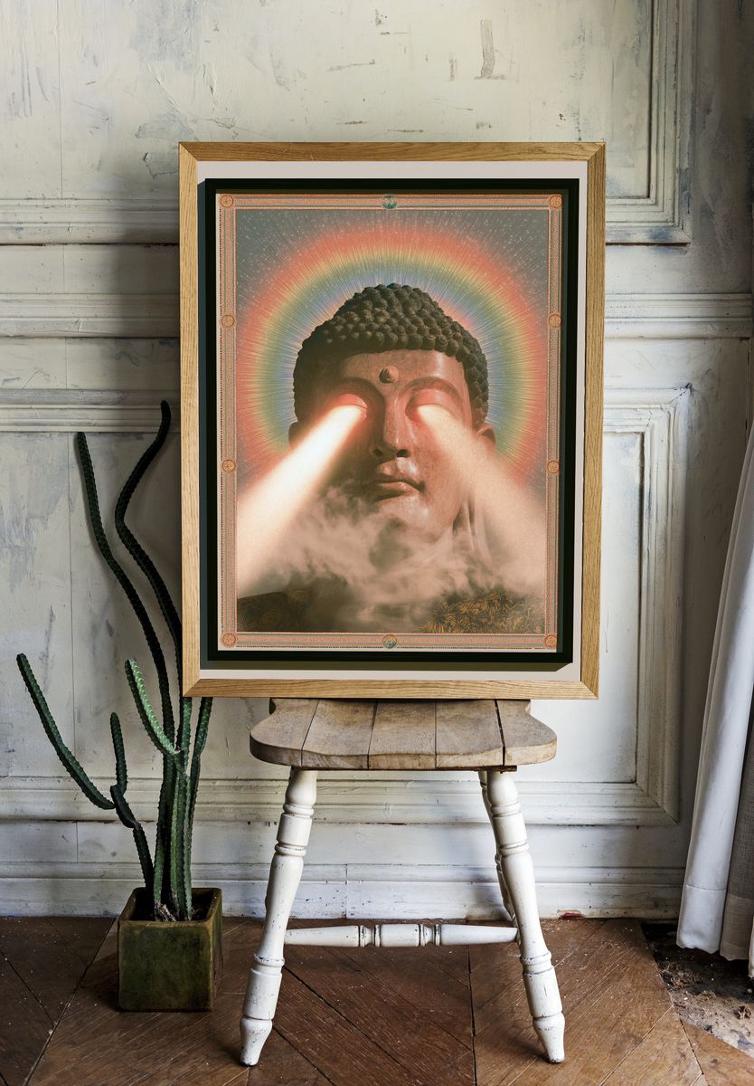 Cosmic Buddha Vision Print. room preview