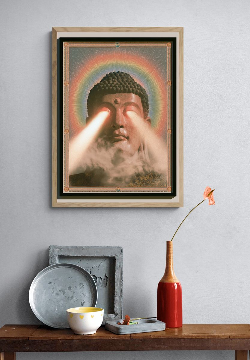Cosmic Buddha Vision Print. — room view 3