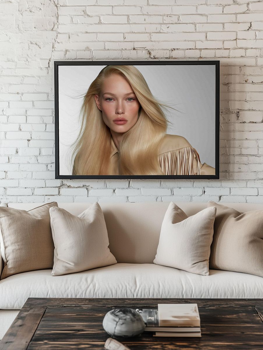 Blonde Fashion Portrait Poster. — room view 1