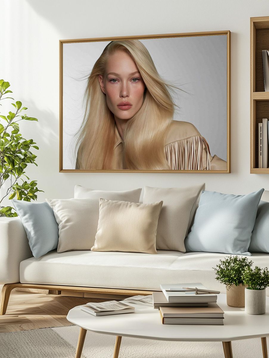 Blonde Fashion Portrait Poster. — room view 2
