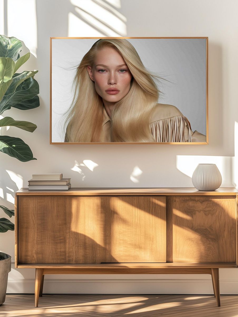 Blonde Fashion Portrait Poster. — room view 3