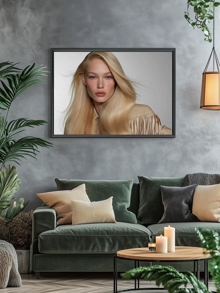 Blonde Fashion Portrait Poster. — room view 4