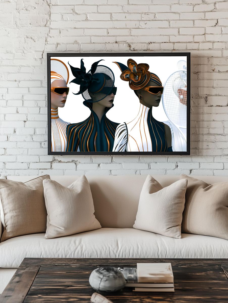 Futurist Fashion Portrait Poster. — room view 1