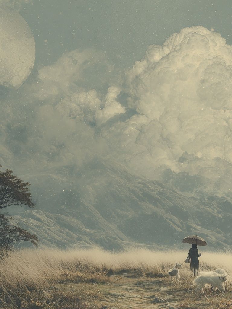 Dreamy Moonlit Landscape Print. poster detail