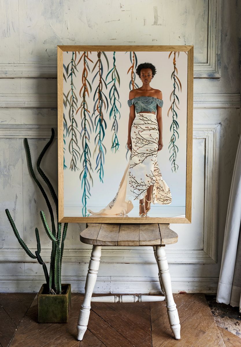 Botanical Fashion Portrait Poster. — room view 1