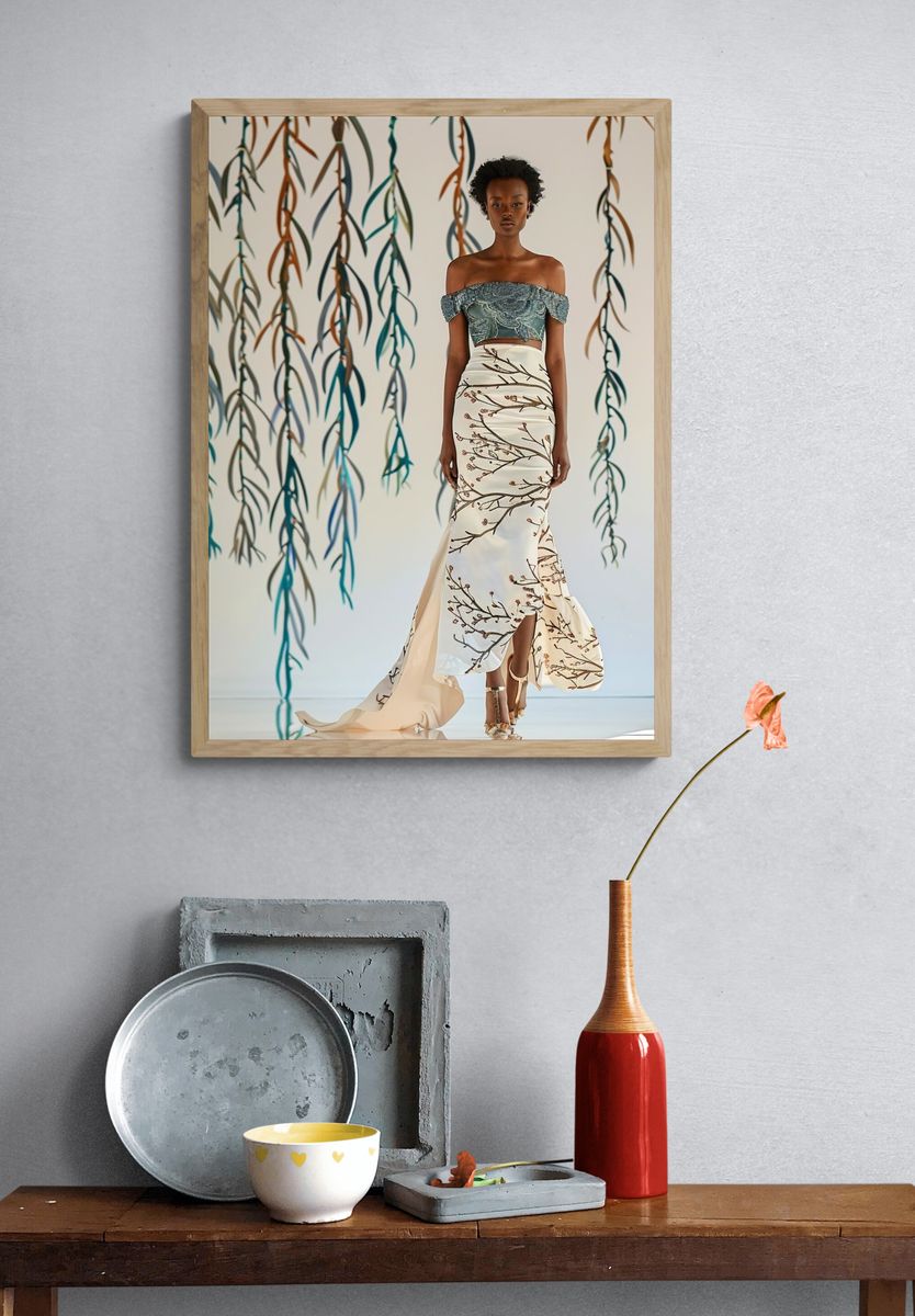 Botanical Fashion Portrait Poster. — room view 3