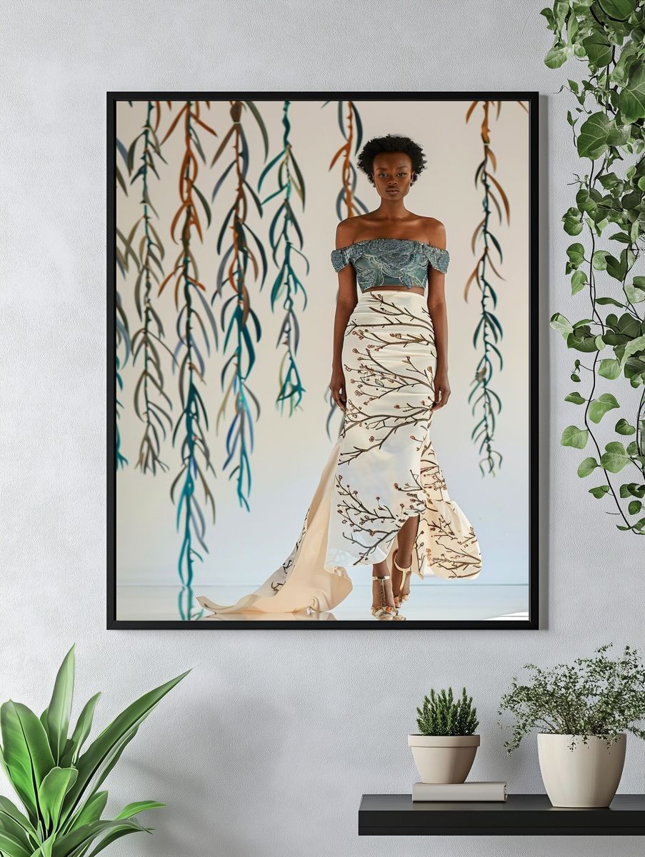Botanical Fashion Portrait Poster. — room view 4