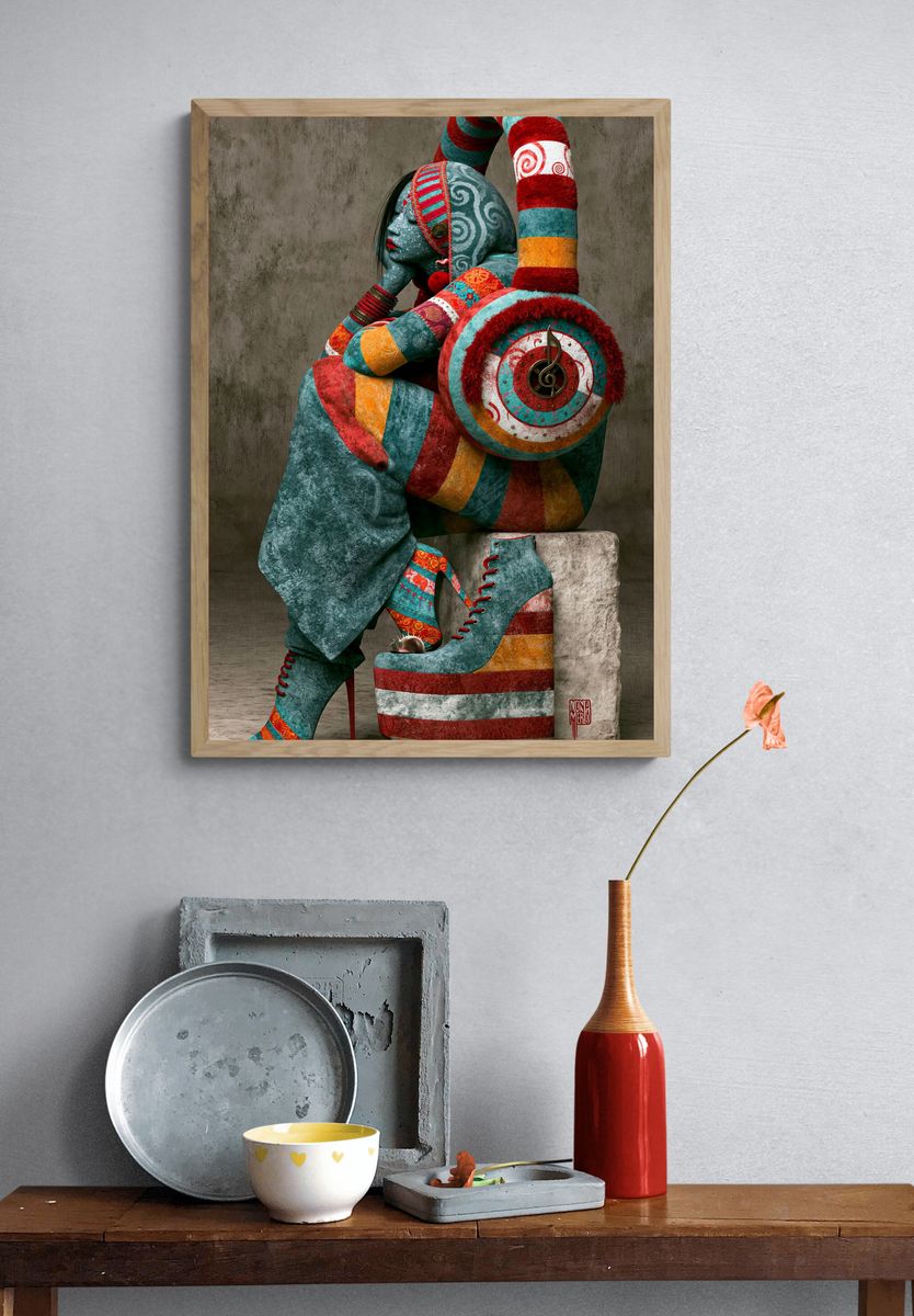Colorful Surreal Figure Poster. — room view 3