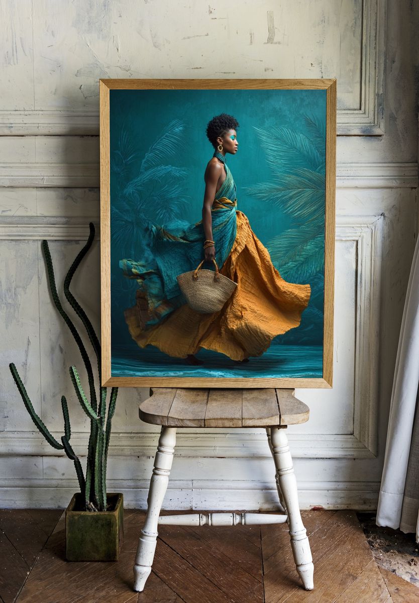 Tropical Elegance Fashion Poster. — room view 1