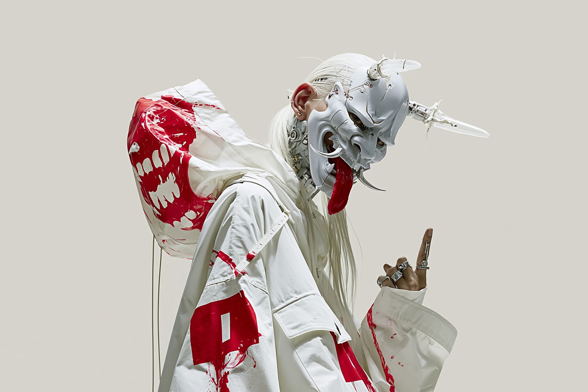 Avant-Garde Mask Portrait Print. poster detail