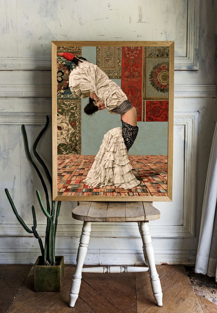 Contemporary Dancer in Textile Room Poster. — room view 1