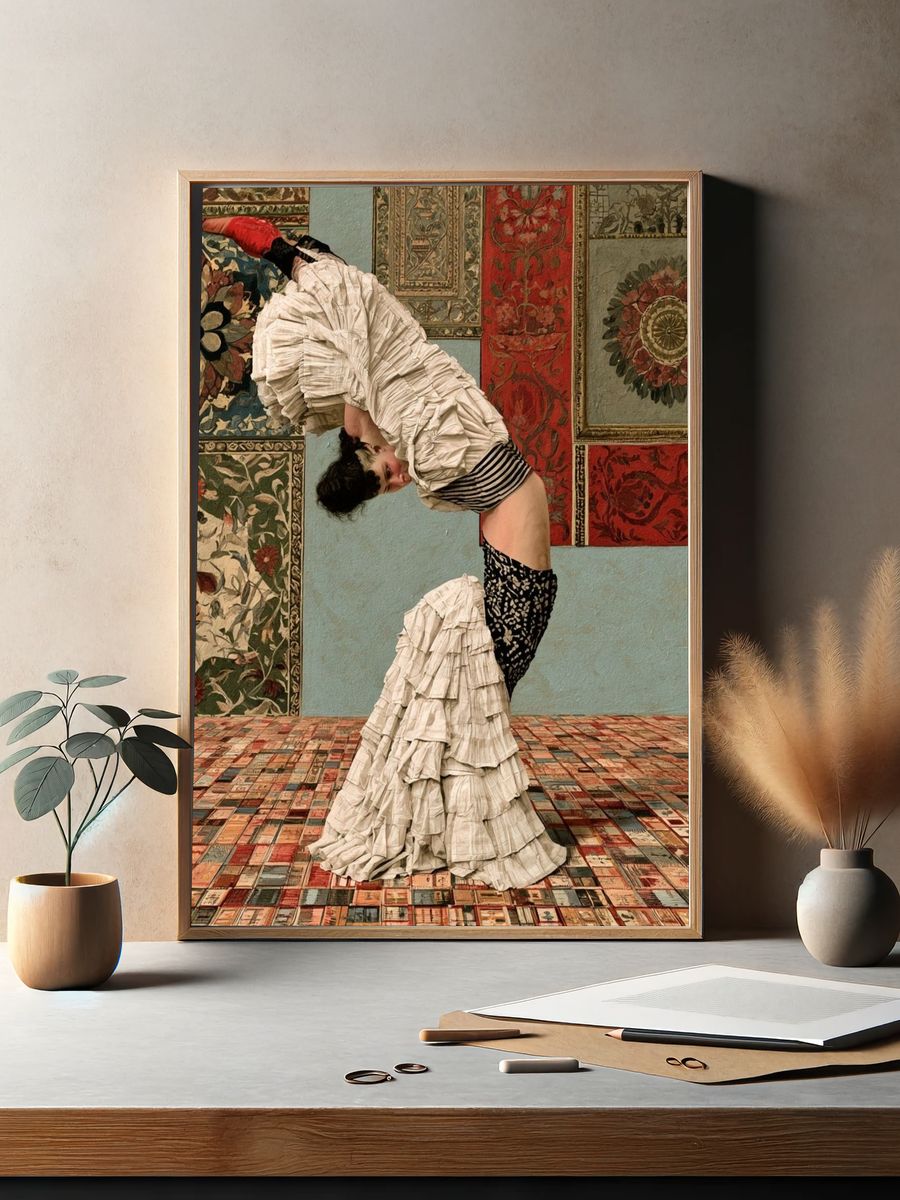 Contemporary Dancer in Textile Room Poster. — room view 2