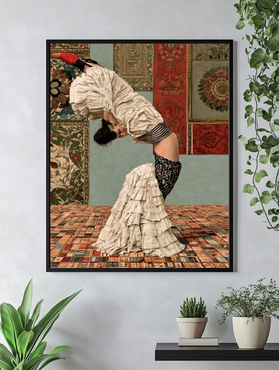 Contemporary Dancer in Textile Room Poster. — room view 4