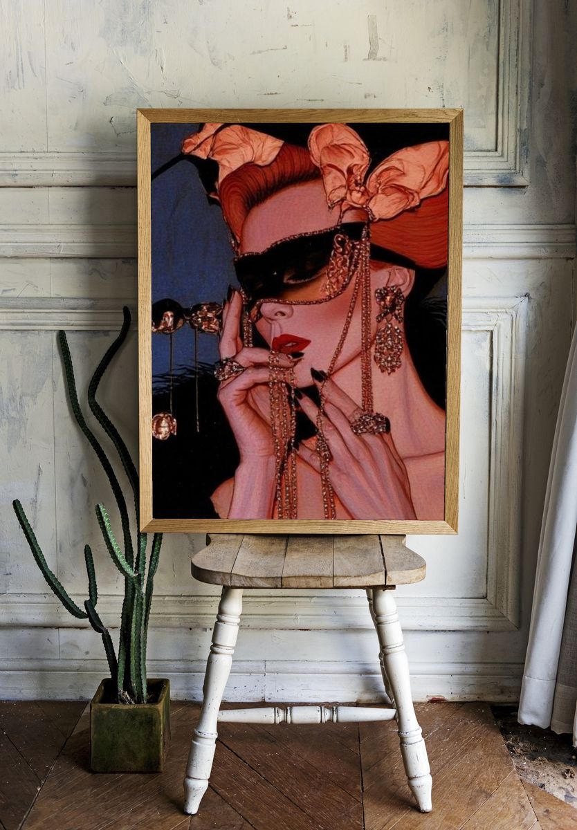 Avant-Garde Fashion Portrait Poster. room preview