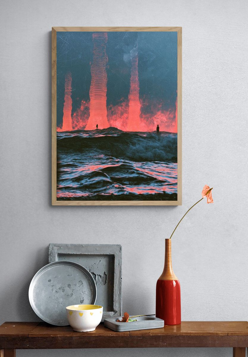 Neon Ocean Eruption Print. — room view 3