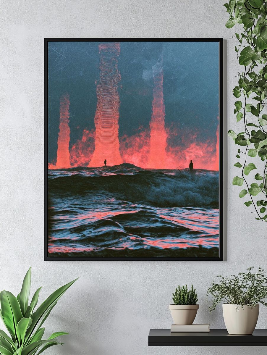 Neon Ocean Eruption Print. — room view 4