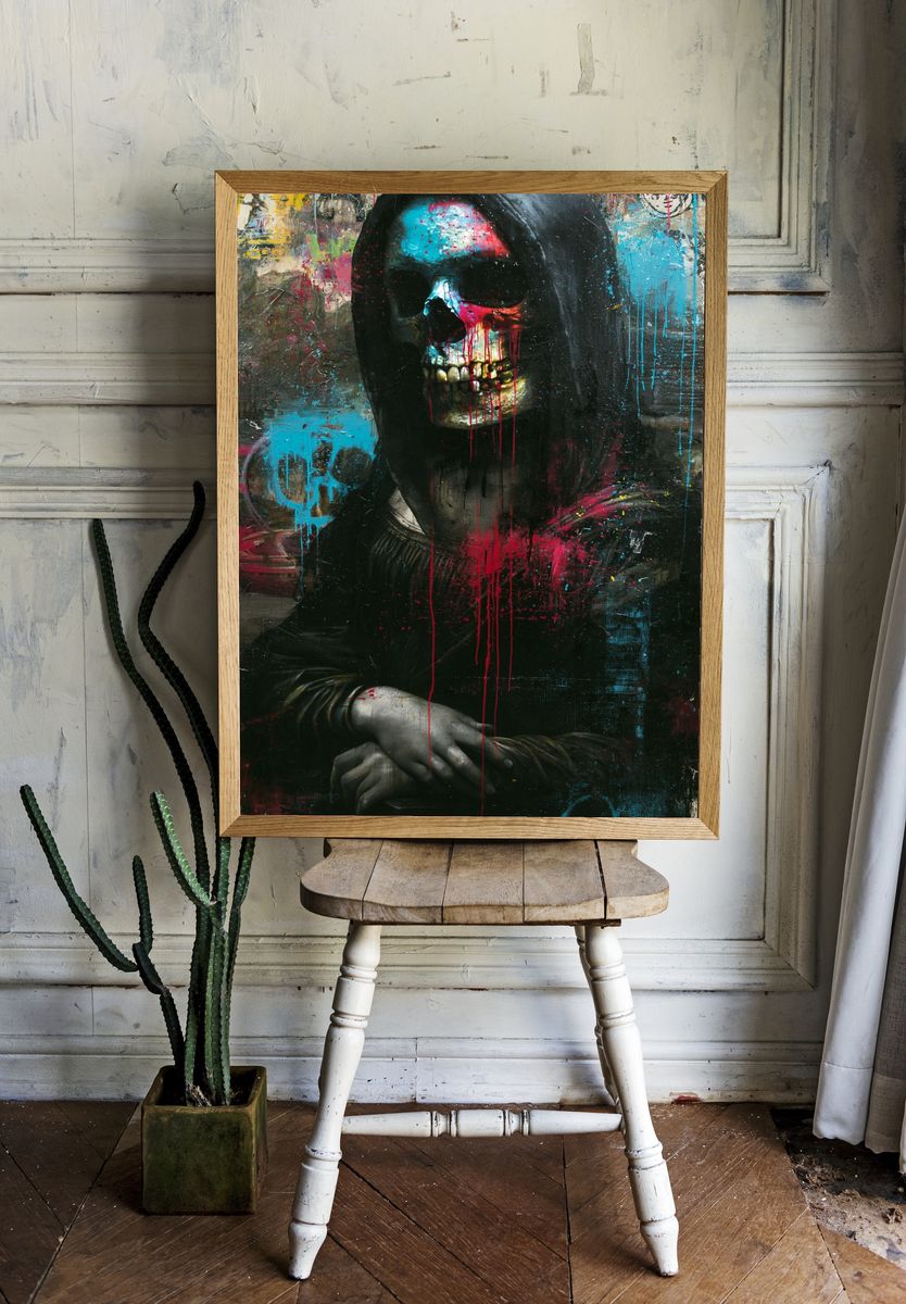 Graffiti Skull Portrait Poster. — room view 1