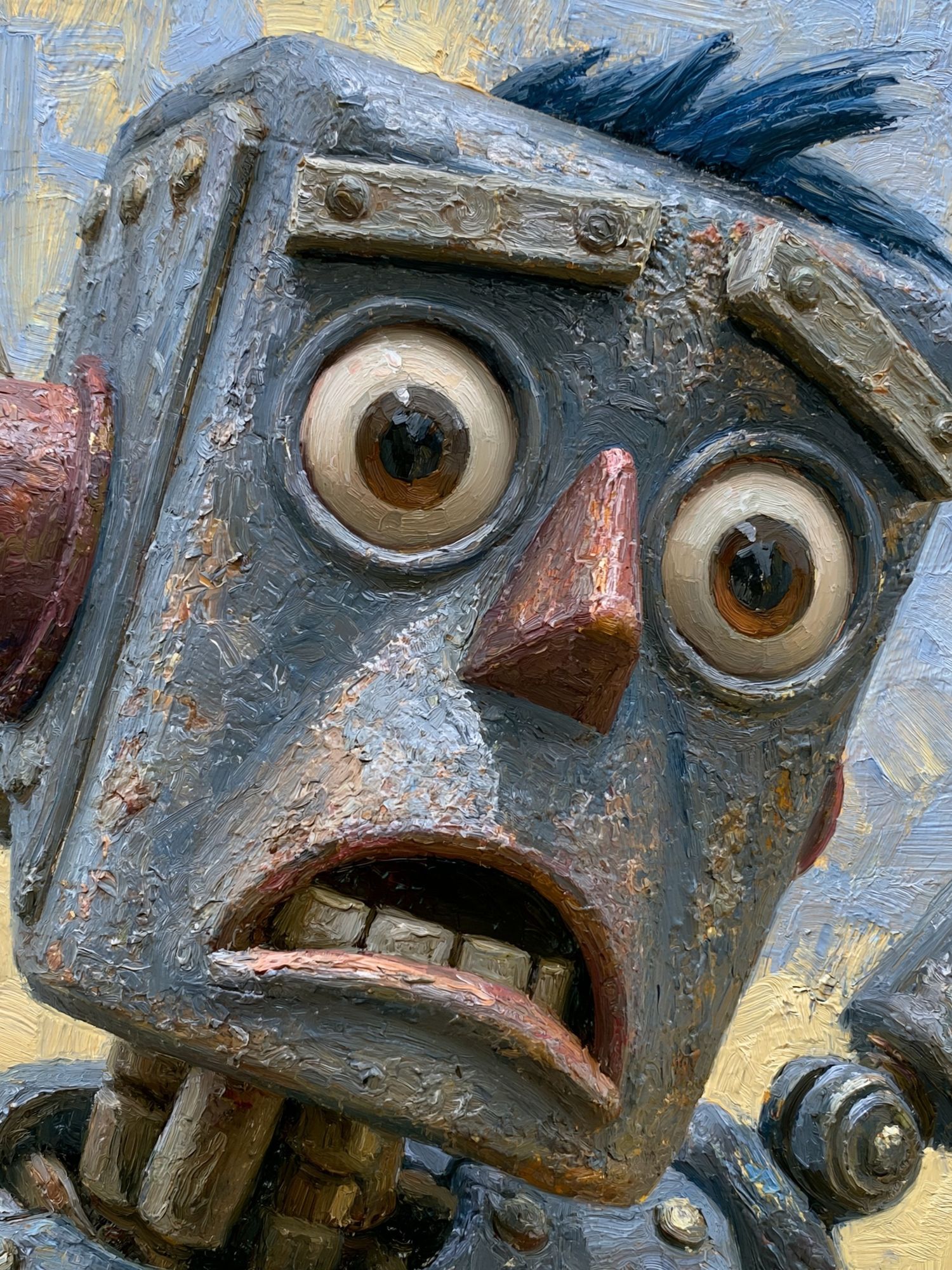Mechanical Face Surrealism Print. poster — fine-art art