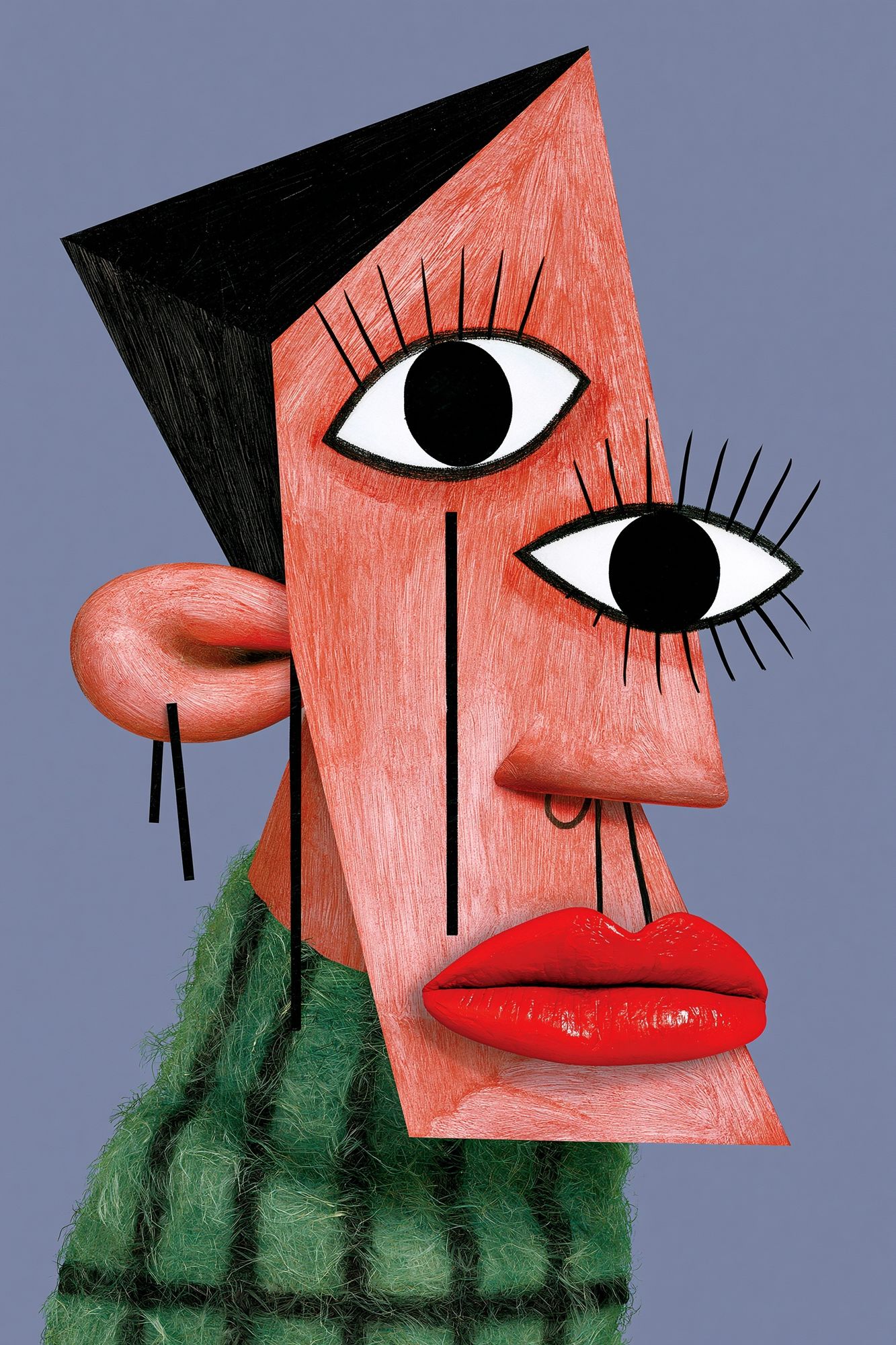 Surreal Cubist Face Print. poster — fine-art art