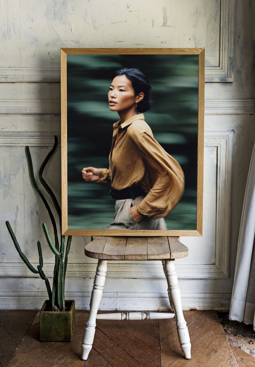 Running Portrait Fashion Poster. — room view 1