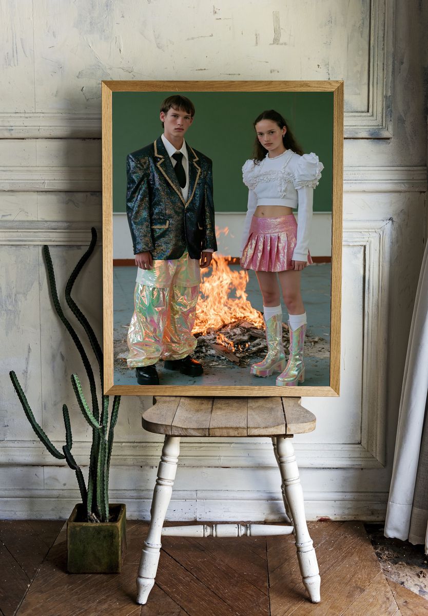 Avant-Garde Fashion Portrait Poster. room preview