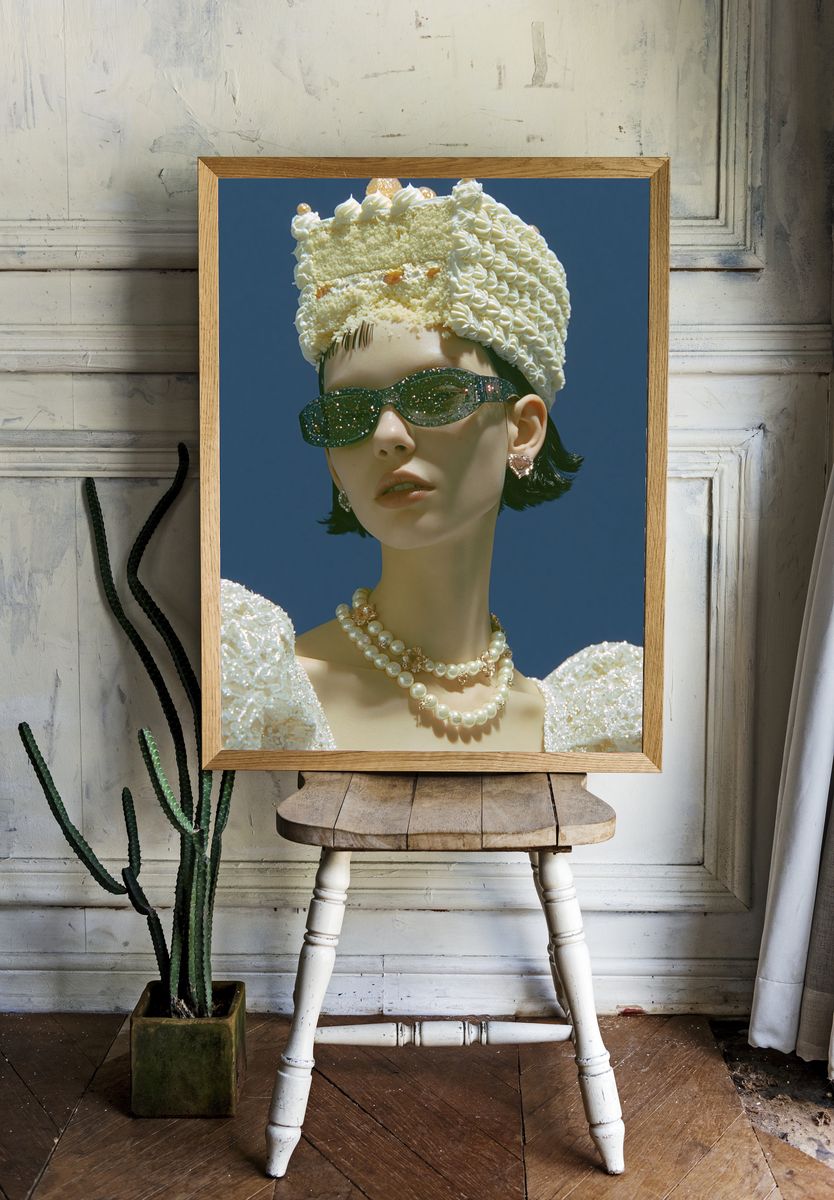 Avant-Garde Fashion Portrait Print. room preview