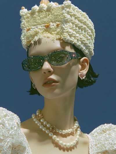 Avant-Garde Fashion Portrait Print. poster