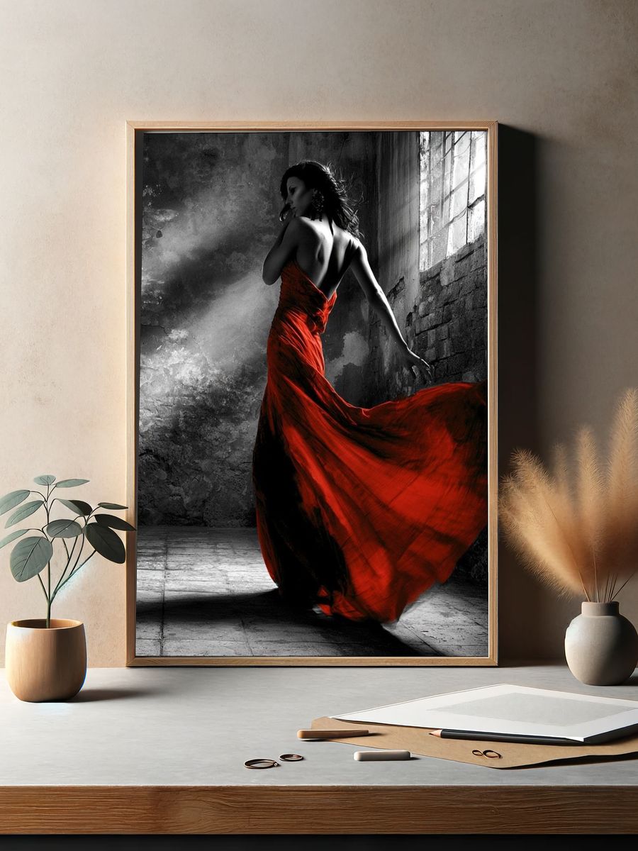 Crimson Elegance Fashion Poster. — room view 2