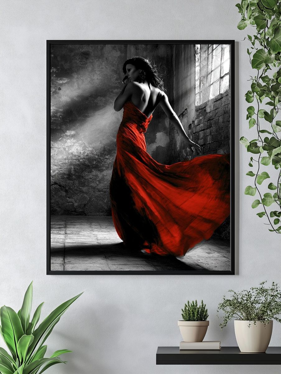 Crimson Elegance Fashion Poster. — room view 4