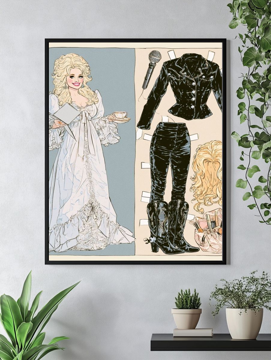 Vintage Fashion Doll Illustration Poster. — room view 4
