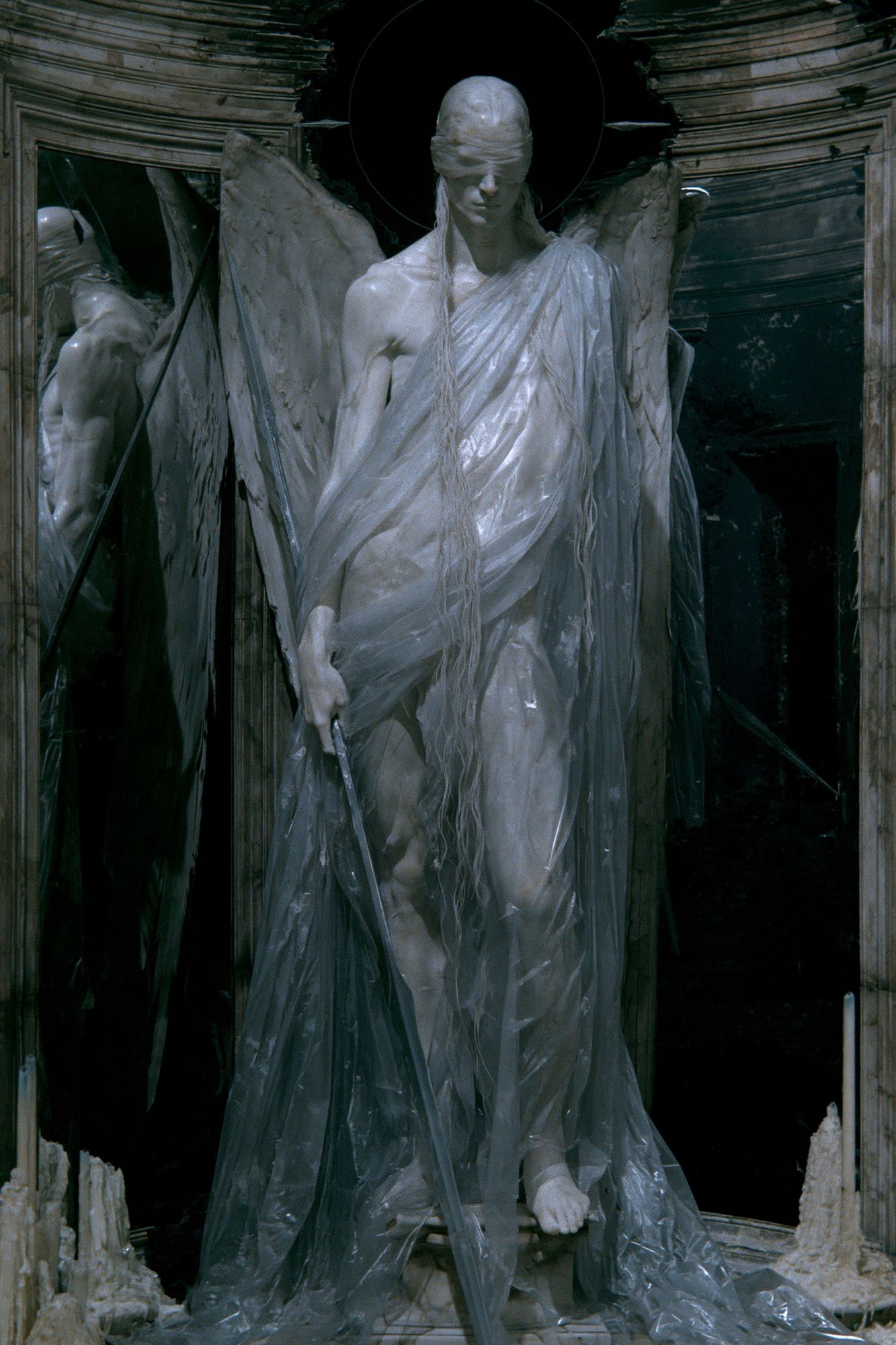 Blindfolded Angel Surrealism Print. poster detail