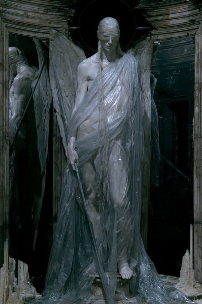 Blindfolded Angel Surrealism Print. poster