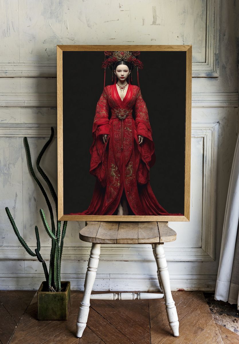 Crimson Imperial Portrait Print. — room view 1