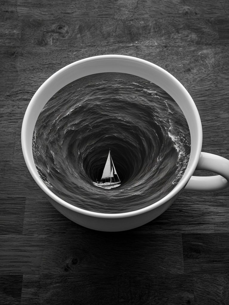 Sailing Whirlpool Surrealism Print. poster — fine-art art