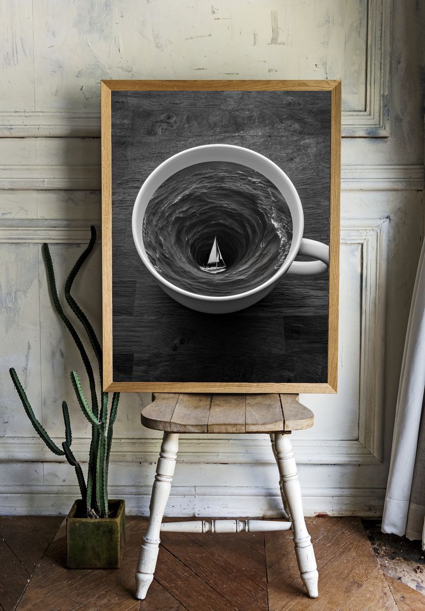 Sailing Whirlpool Surrealism Print. — room view 1