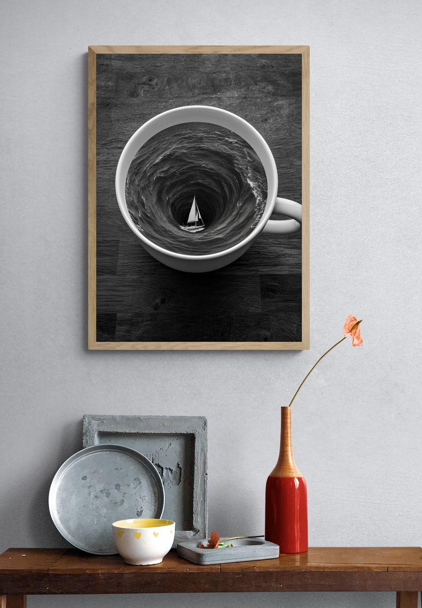 Sailing Whirlpool Surrealism Print. — room view 3
