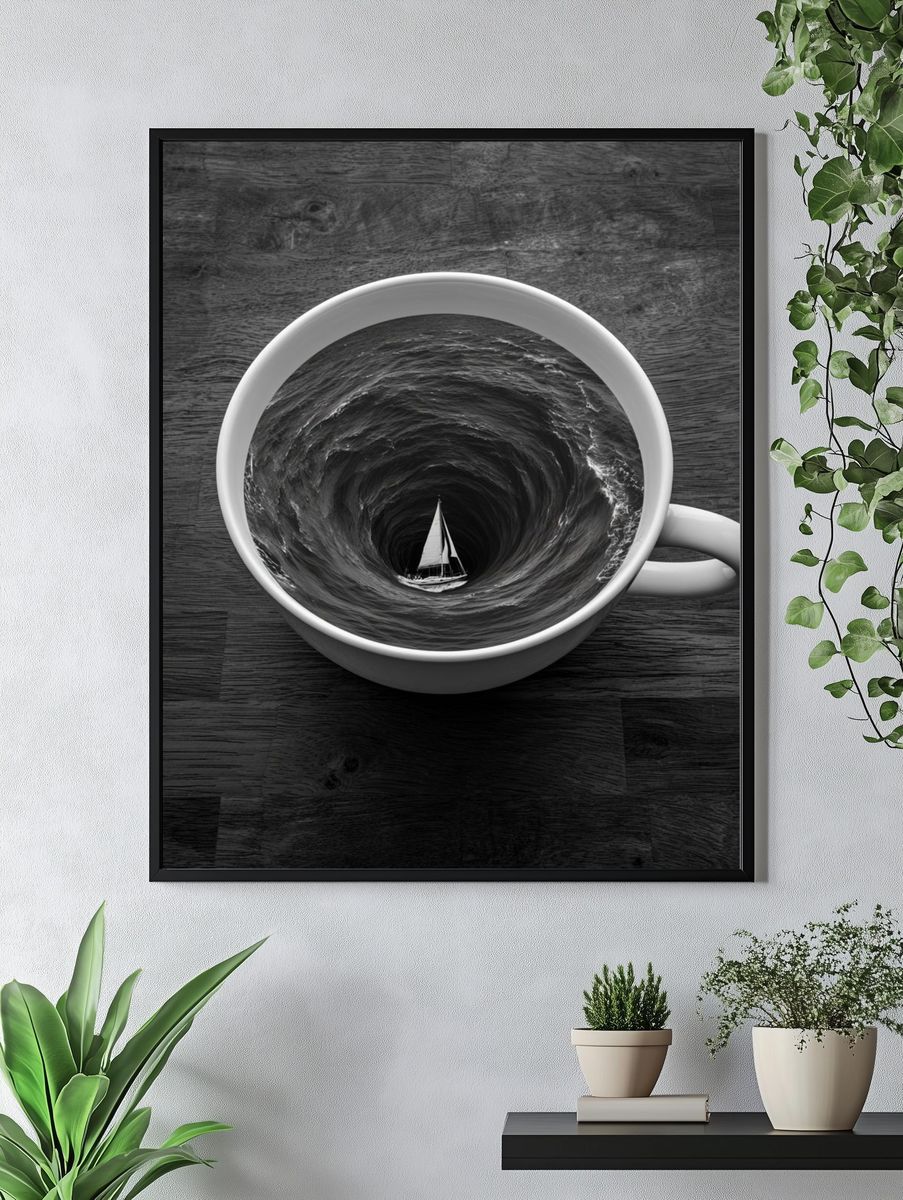 Sailing Whirlpool Surrealism Print. — room view 4
