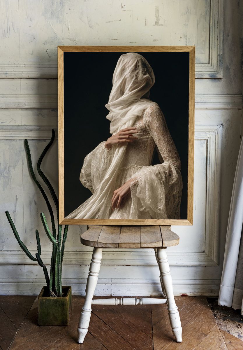 Veiled Figure Fashion Poster. — room view 1