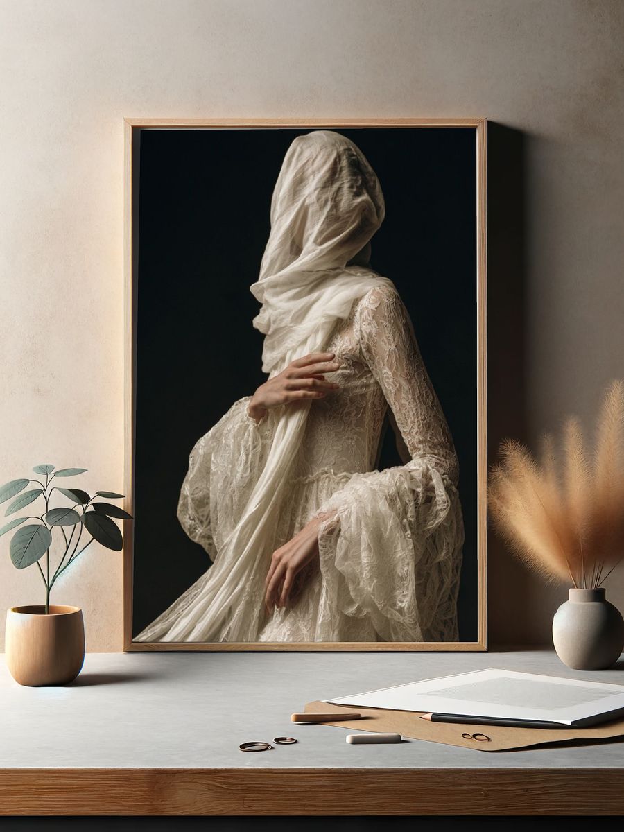 Veiled Figure Fashion Poster. — room view 2