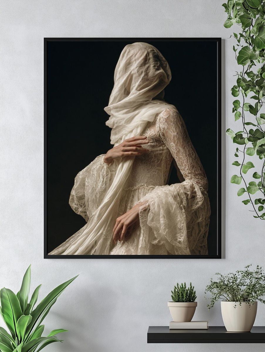 Veiled Figure Fashion Poster. — room view 4