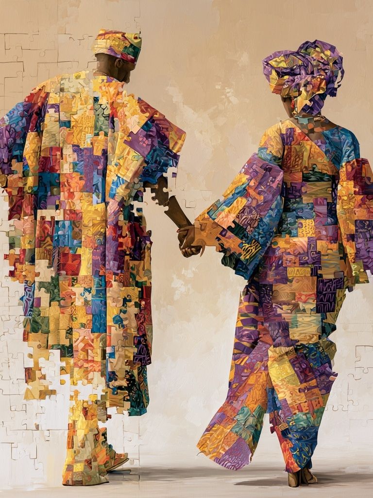 Colorful African Couple Fashion Poster. poster — fashion art