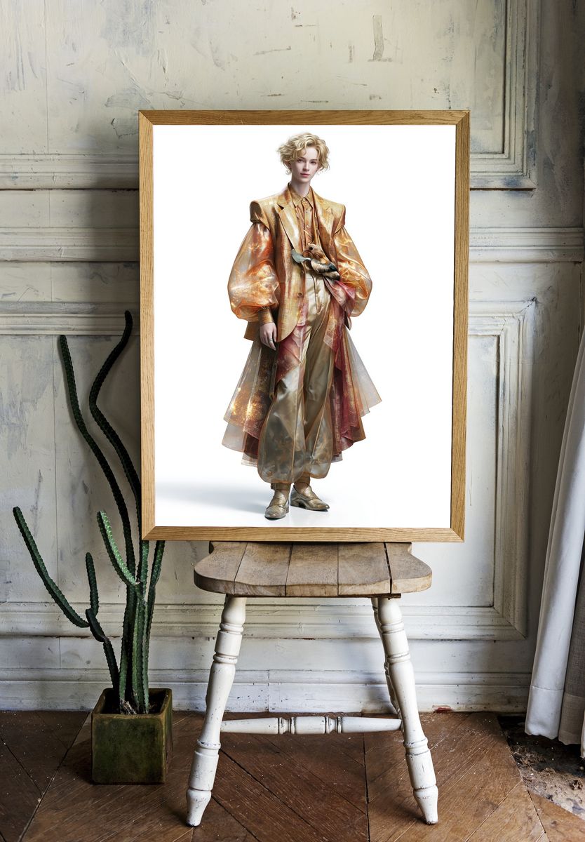 Golden Fashion Portrait Poster. — room view 1