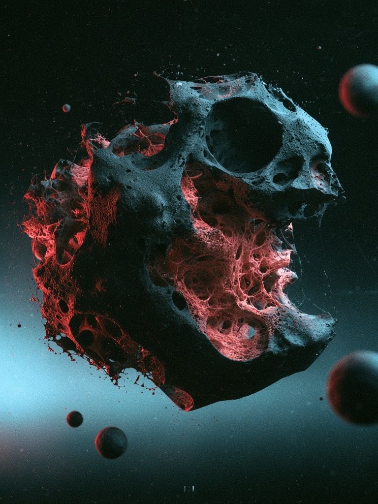 Cosmic Skull Surrealism Print. poster detail