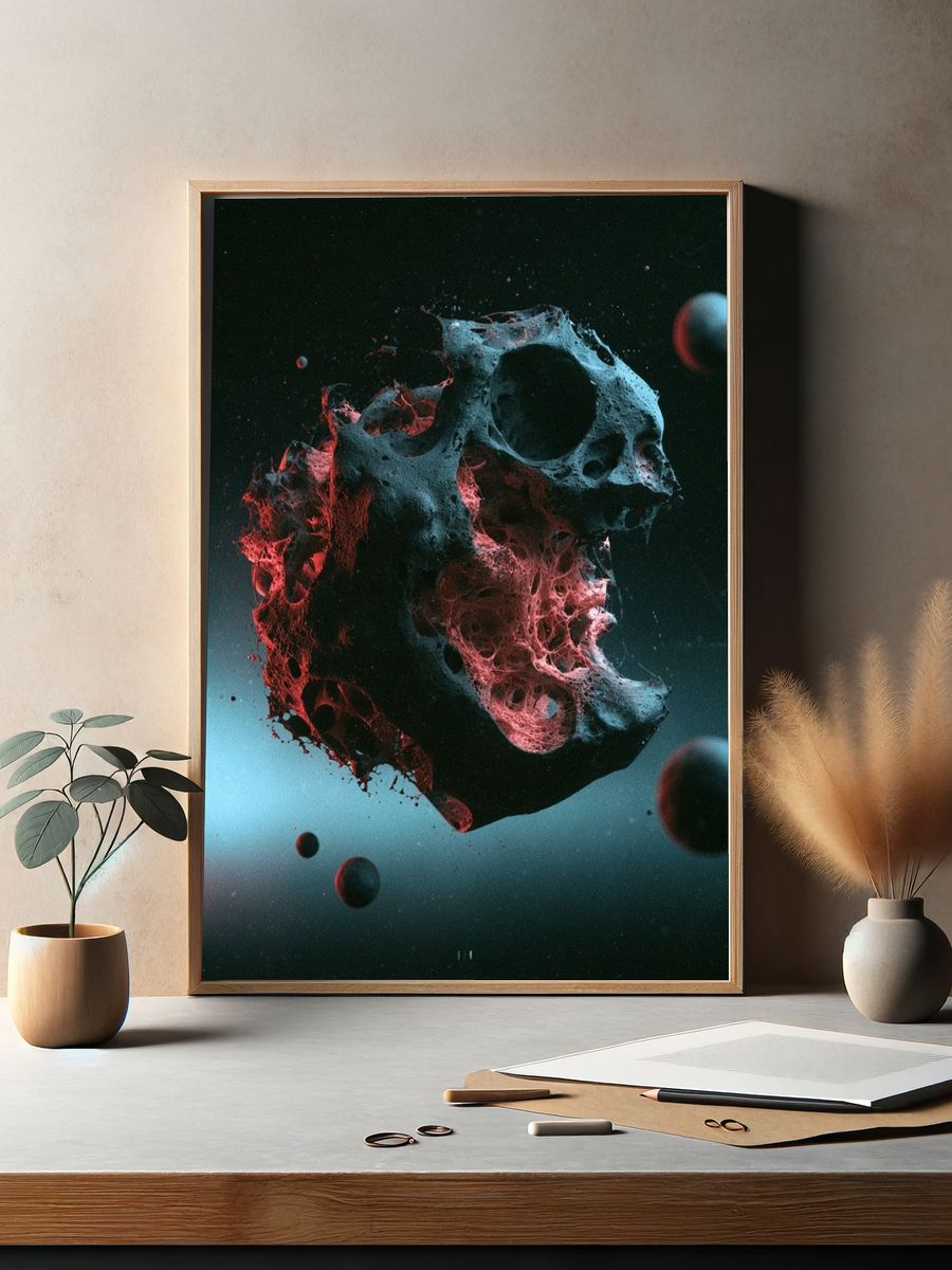 Cosmic Skull Surrealism Print. — room view 2