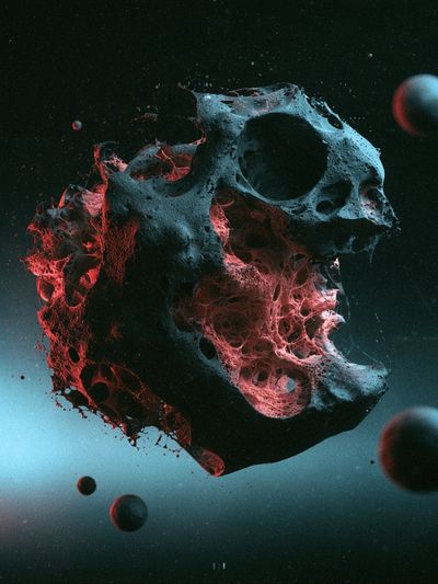 Cosmic Skull Surrealism Print.